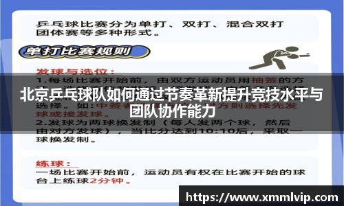 北京乒乓球队如何通过节奏革新提升竞技水平与团队协作能力